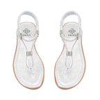 Kadın Gri Parlak Taş Detaylı Parmak Arası Sandalet