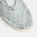 Kadın Gümüş Ayarlanabilir Tokalı File Detaylı Ayakkabı