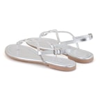 Kadın Gümüş Ayarlanabilir Tokalı Terlik