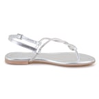 Kadın Gümüş Ayarlanabilir Tokalı Terlik