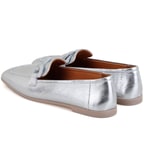 Kadın Gümüş Deri Loafer