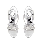 Kadın Gümüş Parlak Taş Detaylı Topuklu Abiye