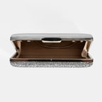 Kadın Gümüş Taş Detaylı Gece El Çantası