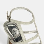 Kadın Gümüş Toka Detaylı Topuklu Abiye Sandalet