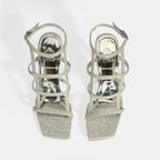 Kadın Gümüş Toka Detaylı Topuklu Abiye Sandalet