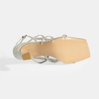 Kadın Gümüş Toka Detaylı Topuklu Abiye Sandalet