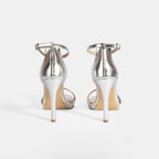 Kadın Gümüş Topuklu Abiye Sandalet