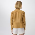 Kadın Hardal Süet Deri Ceket