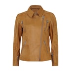 Kadın Hardal Süet Deri Ceket