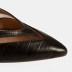 Kadın Kahve Ayarlanabilir Tokalı Deri Abiye Topuklu Terlik