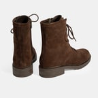 Kadın Kahve Bağcık Detaylı Süet Bot