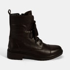 Kadın Kahve Bağcıklı Deri Postal Bot