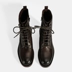 Kadın Kahve Bağcıklı Deri Postal Bot