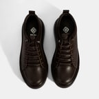 Kadın Kahve Bağcıklı Deri Spor Ayakkabı