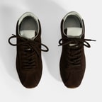 Kadın Kahve Bağcıklı Süet Spor Ayakkabı