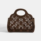 Kadın Kahve Çiçek Logolu El Çantası