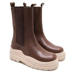 Kadın Kahve Deri Chelsea Bot