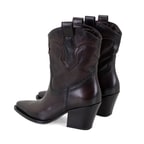 Kadın Kahve Deri Kovboy Bot