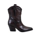 Kadın Kahve Deri Kovboy Bot