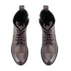 Kadın Kahve Fermuarlı Deri Bot