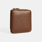 Kadın Kahve Fermuarlı Deri Cüzdan