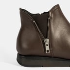 Kadın Kahve Fermuarlı DesaComfort Deri Bot