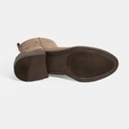 Kadın Kahve Fermuarlı Süet Deri Bot