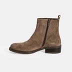 Kadın Kahve Fermuarlı Süet Deri Bot