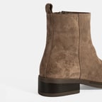 Kadın Kahve Fermuarlı Süet Deri Bot