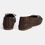 Kadın Kahve Fiyonk Detaylı Örgü Babet