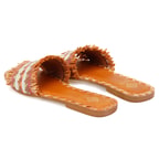 Kadın Kahve Hasır Örgülü Terlik