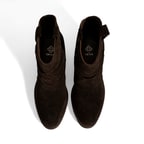 Kadın Kahve İşleme Detaylı Kalın Topuklu Bot