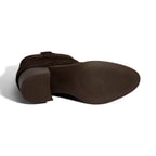 Kadın Kahve İşleme Detaylı Kalın Topuklu Bot