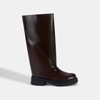 Kadın Kahve Katlama Detaylı Deri Çizme