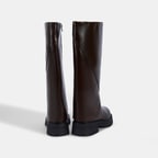 Kadın Kahve Katlama Detaylı Deri Çizme