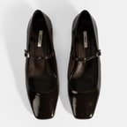 Kadın Kahve Kroko Baskılı Mary Jane Günlük Ayakkabı