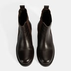 Kadın Kahve Lastik Detaylı Deri Bot