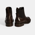 Kadın Kahve Lastik Detaylı Deri Bot