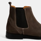 Kadın Kahve Lastik Detaylı Süet Deri Bot