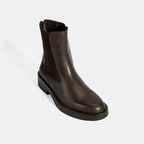 Kadın Kahve Lastikli Deri Chelsea Bot