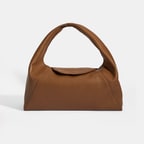 Kadın Kahve Logo Baskılı Deri El Çantası