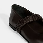 Kadın Kahve Mary Jane Deri Babet