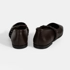 Kadın Kahve Mary Jane Deri Babet