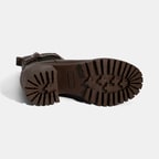 Kadın Kahve Metal Toka Detaylı Topuklu Bot