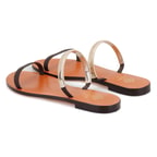 Kadın Kahve Parlak Aksesuarlı Deri Terlik