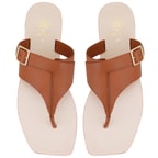 Kadın Kahve Parmak Arası Deri Terlik