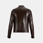 Kadın Kahve Perfore Detaylı Deri Ceket