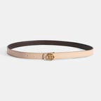 Kadın Kahve / Pudra Çift Taraflı Deri Kemer