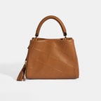 Kadın Kahve Püskül Aksesuarlı Deri El Çantası