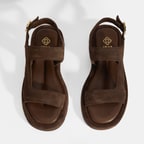 Kadın Kahve Süet Tokalı Sandalet